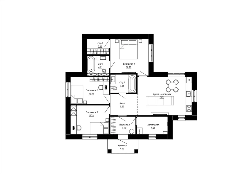 Кирпичный дом 92м2 Козловка — фото 2